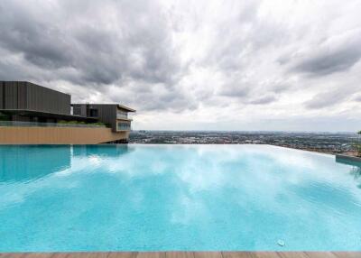 Infinity pool with panoramic city view