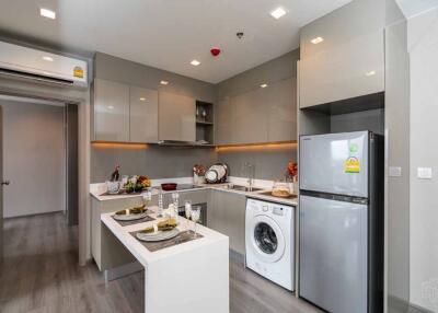 Modern kitchen with integrated appliances