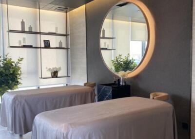 Modern spa or therapy room with massage tables