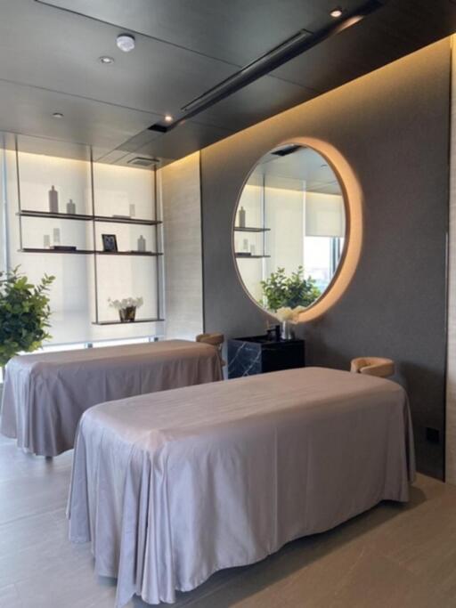 Modern spa or therapy room with massage tables