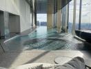 Luxury indoor swimming pool area with a view