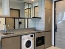 Modern kitchen with appliances and storage