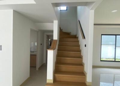 Internal view of a modern building with staircase