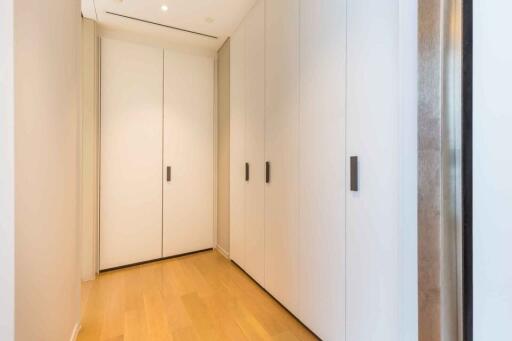 Modern hallway with built-in closets