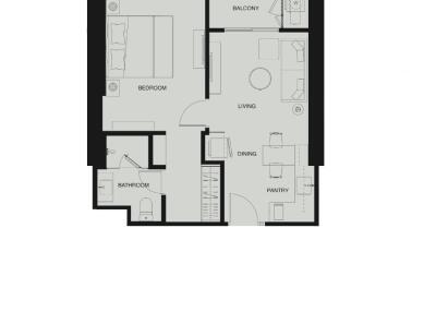 1-bedroom apartment floor plan