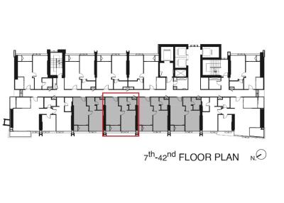 Floor plan of the 7th to 42nd floor