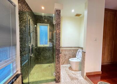 Bathroom with shower and toilet