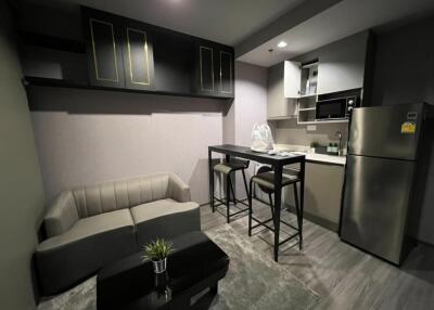 Modern living area with kitchenette