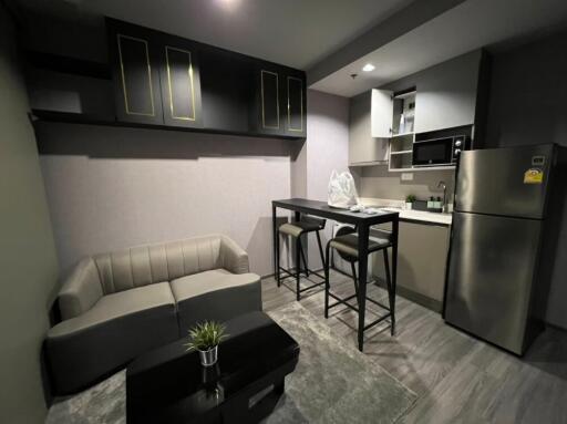 Modern living area with kitchenette