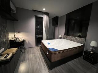 Spacious bedroom with modern decor