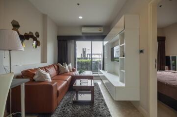 Modern living room with sofa and TV unit