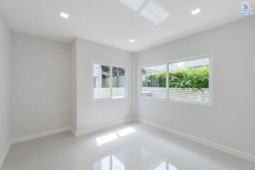 Bright and airy living room with large windows