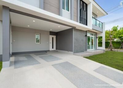 modern building facade with driveway