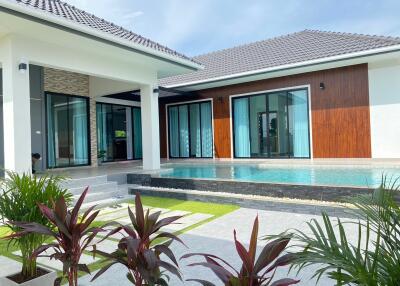 Modern house with pool and garden area