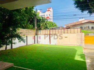 Lush garden with privacy fencing