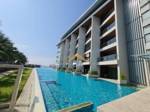 Modern apartment building with an outdoor swimming pool