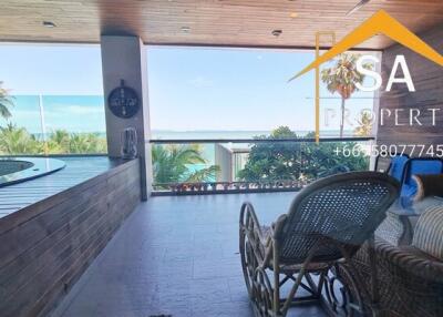 Outdoor balcony with sea view