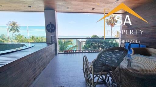 Outdoor balcony with sea view