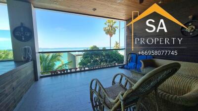 Spacious balcony with ocean view