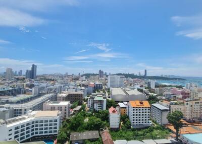 High-rise cityscape with ocean view