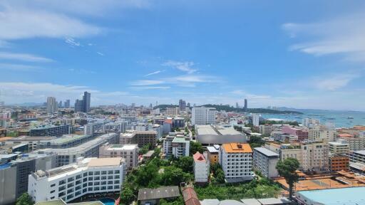 High-rise cityscape with ocean view