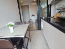 Modern kitchenette with dining area