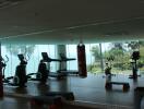 Well-equipped gym with sea view