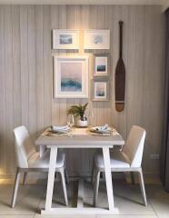 Cozy dining area with table setup for two