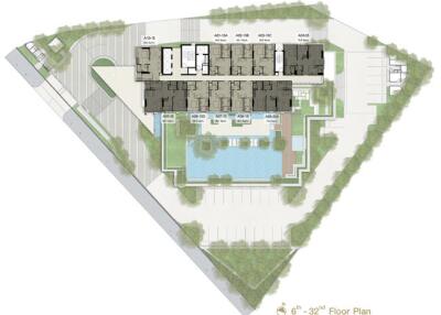 Aerial view of building layout