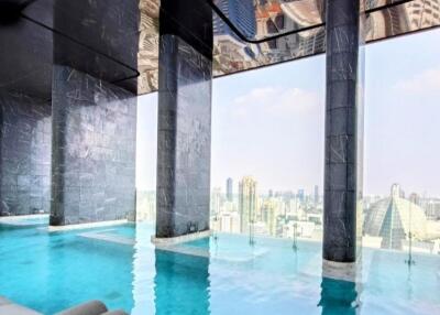 rooftop infinity pool with city view