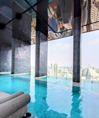 rooftop infinity pool with city view