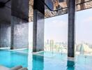 rooftop infinity pool with city view