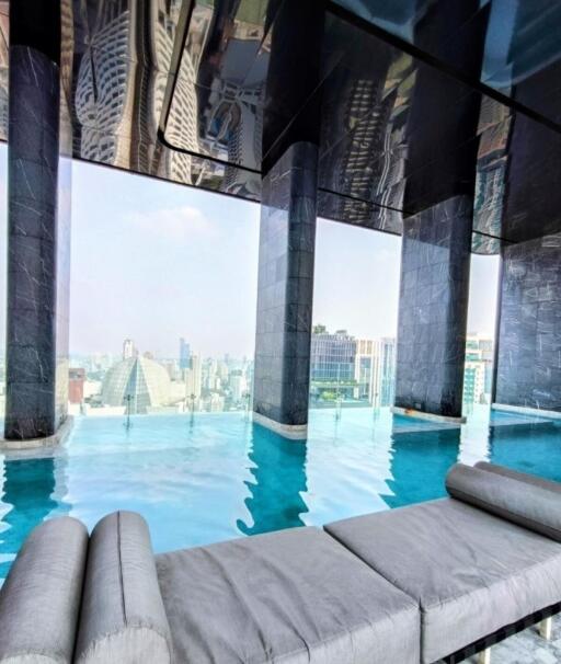 Rooftop infinity pool with city views