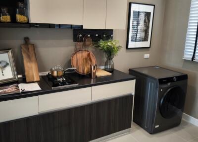 Modern kitchen with washing machine