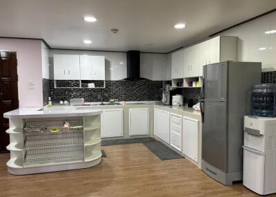 Modern kitchen with island and sleek appliances