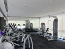 Modern fitness center with exercise equipment