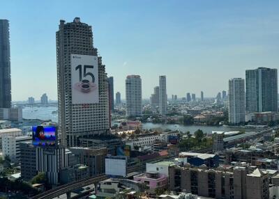 City skyline view with high-rise buildings