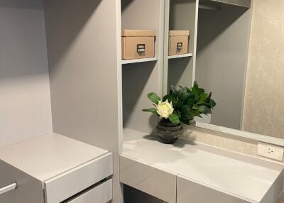 Closet with drawers and shelves