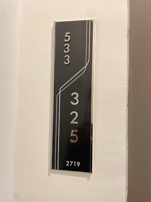 Apartment number sign