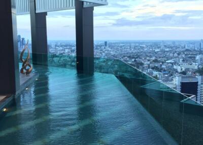 Rooftop infinity pool with city views