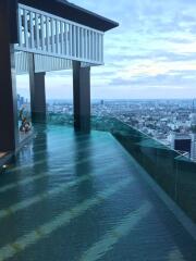 Rooftop infinity pool with city views