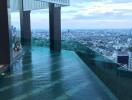 Rooftop infinity pool with city views