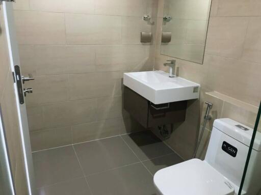 Modern bathroom with sink and toilet