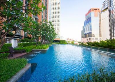 Outdoor pool with city view