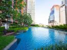 Outdoor pool with city view