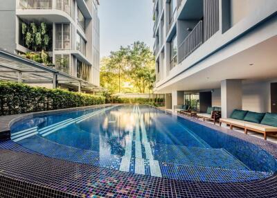 Modern building with a swimming pool