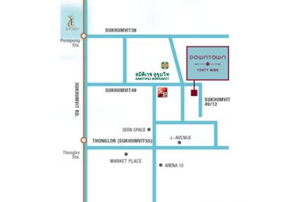 Map with location of properties in Sukhumvit area