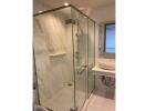 Modern bathroom with glass shower enclosure