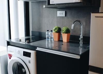 Modern kitchen with appliances and counter space