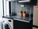 Modern kitchen with appliances and counter space